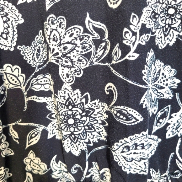 Old Navy Casual Dress Blk White Floral Jacobean Print Size xxl (1×) - Picture 7 of 11